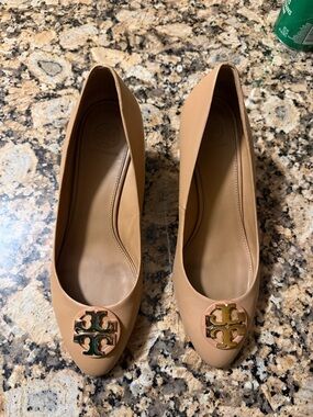 Tory Burch Tan Leather Claire 65mm closed Toe Wedge